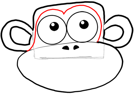 Step 7 Drawing Boots the Monkey from Dora the Explorer