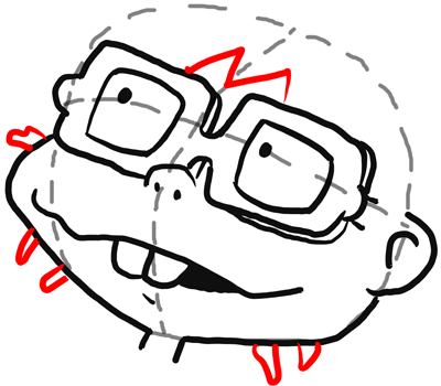 Step 7 How to Draw Chuckie from Rugrats with Easy Drawing Lesson