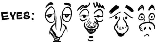 Add Cartoon Comic Eyes to Cartooning of Face / Head