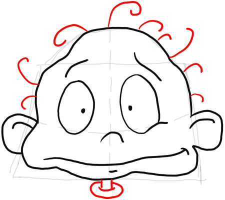 Step 8 How to Draw Dil Pickles from Rugrats