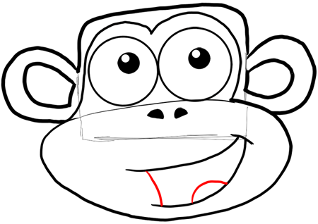 Step 9 Drawing Boots the Monkey from Dora the Explorer