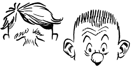 Add Cartoon Comic Heads Hairs to Cartooning of Face / Head