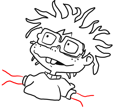 Step 11 How to Draw Chuckie from Rugrats with Easy Drawing Lesson