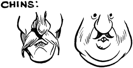 Add Cartoon Comic Chins to Cartooning of Face / Head