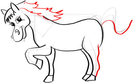 Step 14 How to Draw Cartoon Horses with Easy Step by Step Drawing Tutorial
