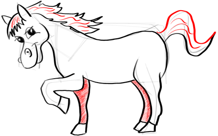 Step 15 How to Draw Cartoon Horses with Easy Step by Step Drawing Tutorial