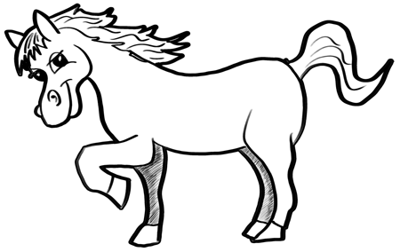 Finished Drawing of Cartoon Horses