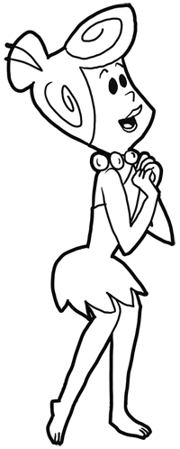 Finished Drawing of Wilma from The Flinstones Cartooning Tutorial