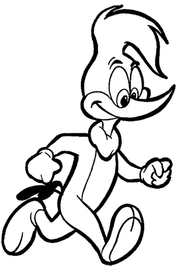 Finished Drawing Tutorial of Woody Woodpecker Cartoon