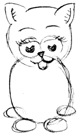 Step 6 Drawing Cartoon Kittens and Cats