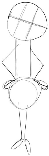 Step 1 - Drawing Betty Rubble from The Flinstones