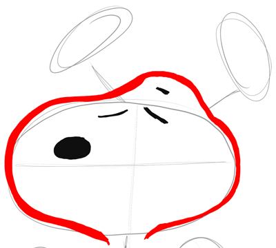 Step 3 - Drawing Snoopy the Beagle Dog Easy Instructions