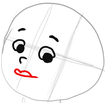 Step 4 - Drawing Betty Rubble from The Flinstones