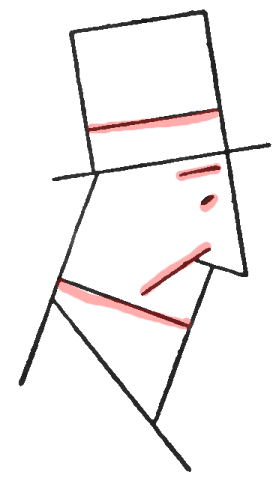 Step 4 - Drawing Man with Top Hat for Preschoolers and Kids
