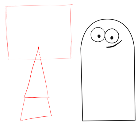 Step 4 - Drawing Bloo from Foster's Home for Imaginary Friends