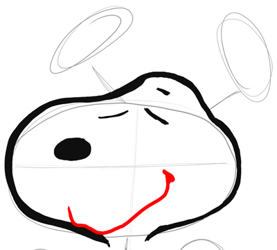 Step 4 - Drawing Snoopy the Beagle Dog Easy Instructions