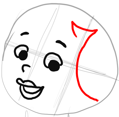 Step 6 - Drawing Betty Rubble from The Flinstones