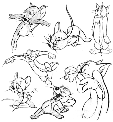 Examples of How to Draw Cartoons in Action for Comics and Animation with Line of Action