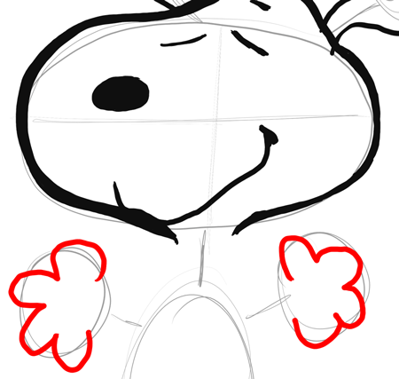 Step 6 - Drawing Snoopy the Beagle Dog Easy Instructions