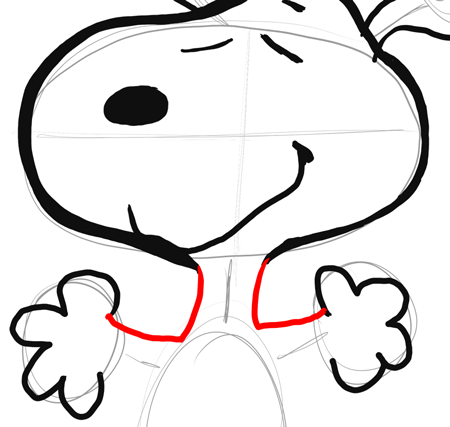 Step 7 - Drawing Snoopy the Beagle Dog Easy Instructions