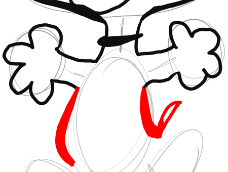 Step 9 - Drawing Snoopy the Beagle Dog Easy Instructions