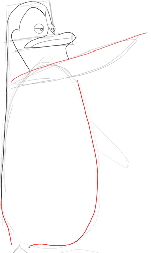 Step 11 Drawing Kowalski from Penguins of Madagascar