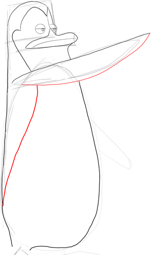 Step 12 Drawing Kowalski from Penguins of Madagascar