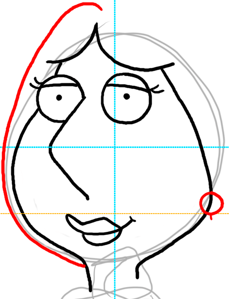 Step 12 Drawing Lois Griffin from Family Guy