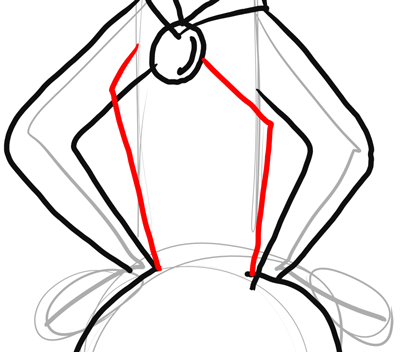 Step 13 - Drawing Betty Rubble from The Flinstones