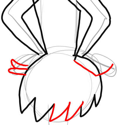 Step 14 - Drawing Betty Rubble from The Flinstones