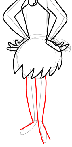Step 16 - Drawing Betty Rubble from The Flinstones