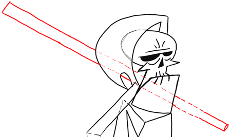 Step 16 Drawing Grim from Grim Adventures of Billy and Mandy