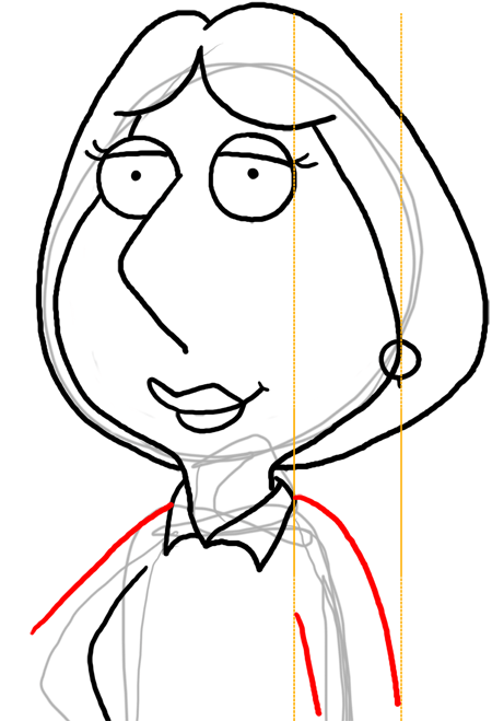 Step 17 Drawing Lois Griffin from Family Guy