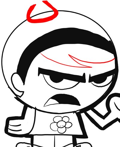 Step 17 Drawing Mandy from the Grim Adventures of Billy and Mandy