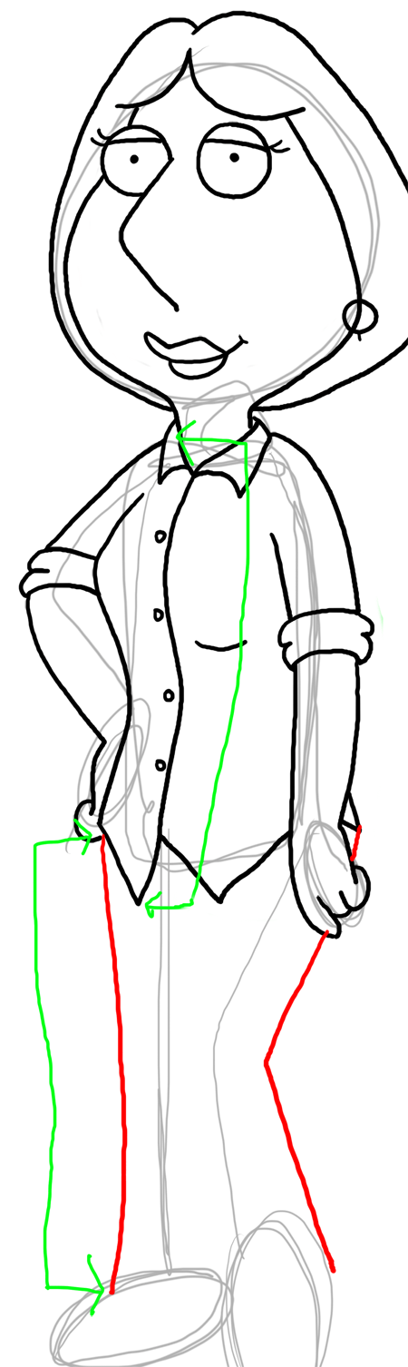 Step 25 Drawing Lois Griffin from Family Guy
