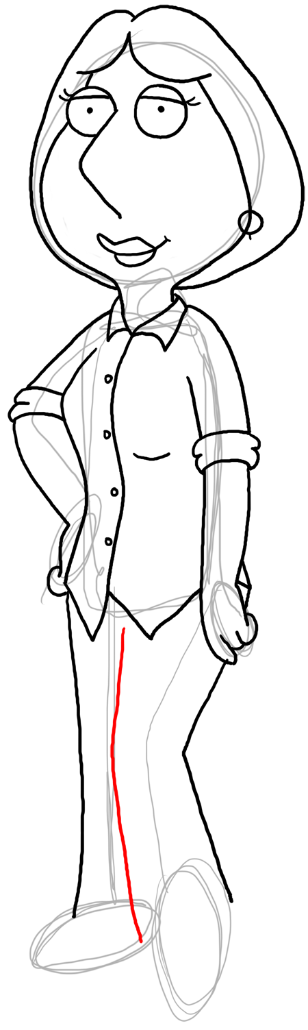 Step 26 Drawing Lois Griffin from Family Guy