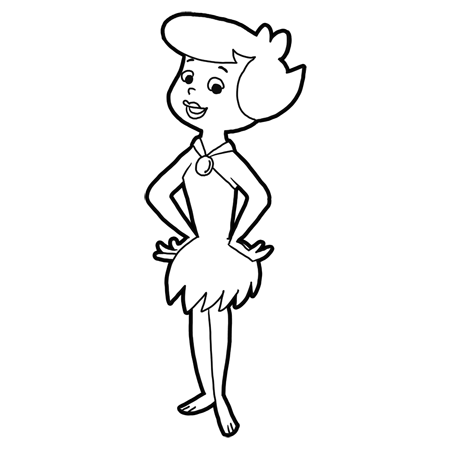 How to Draw Betty Rubble from The Flinstones with Easy Steps