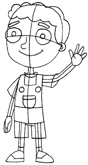 Step 6 Drawing Baljeet from Phineas and Ferb Lesson
