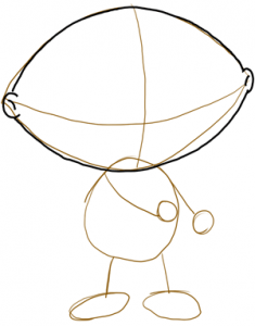 Step 2 - How to Draw Stewie from Family Guy