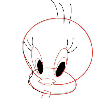 Step 3 : Drawing Tweety Bird with Simple Step by Step Instructions Step 3 : Drawing Tweety Bird with Simple Step by Step Instructions