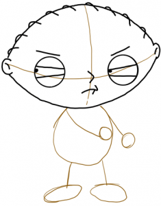 Step 4 - How to Draw Stewie from Family Guy