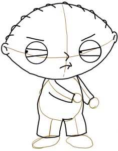 Step 5 - How to Draw Stewie from Family Guy