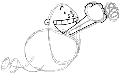 07-Captain-Underpants Step 7 : Drawing Captain Underpants in Easy Steps