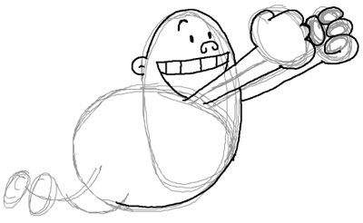08-Captain-Underpants Step 8 : Drawing Captain Underpants in Easy Steps