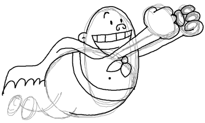 11-Captain-Underpants Step 10 : Drawing Captain Underpants Tutorial for Kids