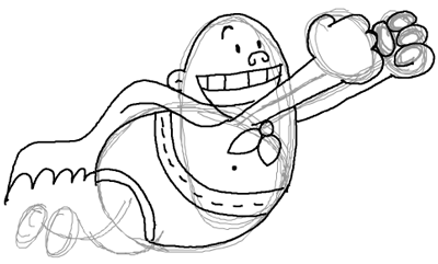 12-Captain-Underpants Step 12 : Drawing Captain Underpants Tutorial for Kids
