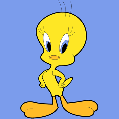 Color In Tweety Bird from Looney Tunes Colorize Tweety Bird from Looney Tunes
