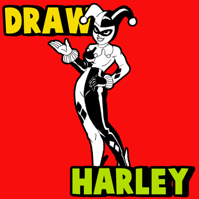 How to Draw Harley Quinn from Batman Comics with Step by Step Drawing Lesson