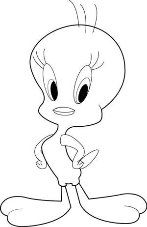 Finished Drawing of Tweety Bird from Looney Tunes Finished Drawing of Tweety Bird from Looney Tunes