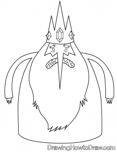 Coloring Book Page of The Ice King from Adventure Time